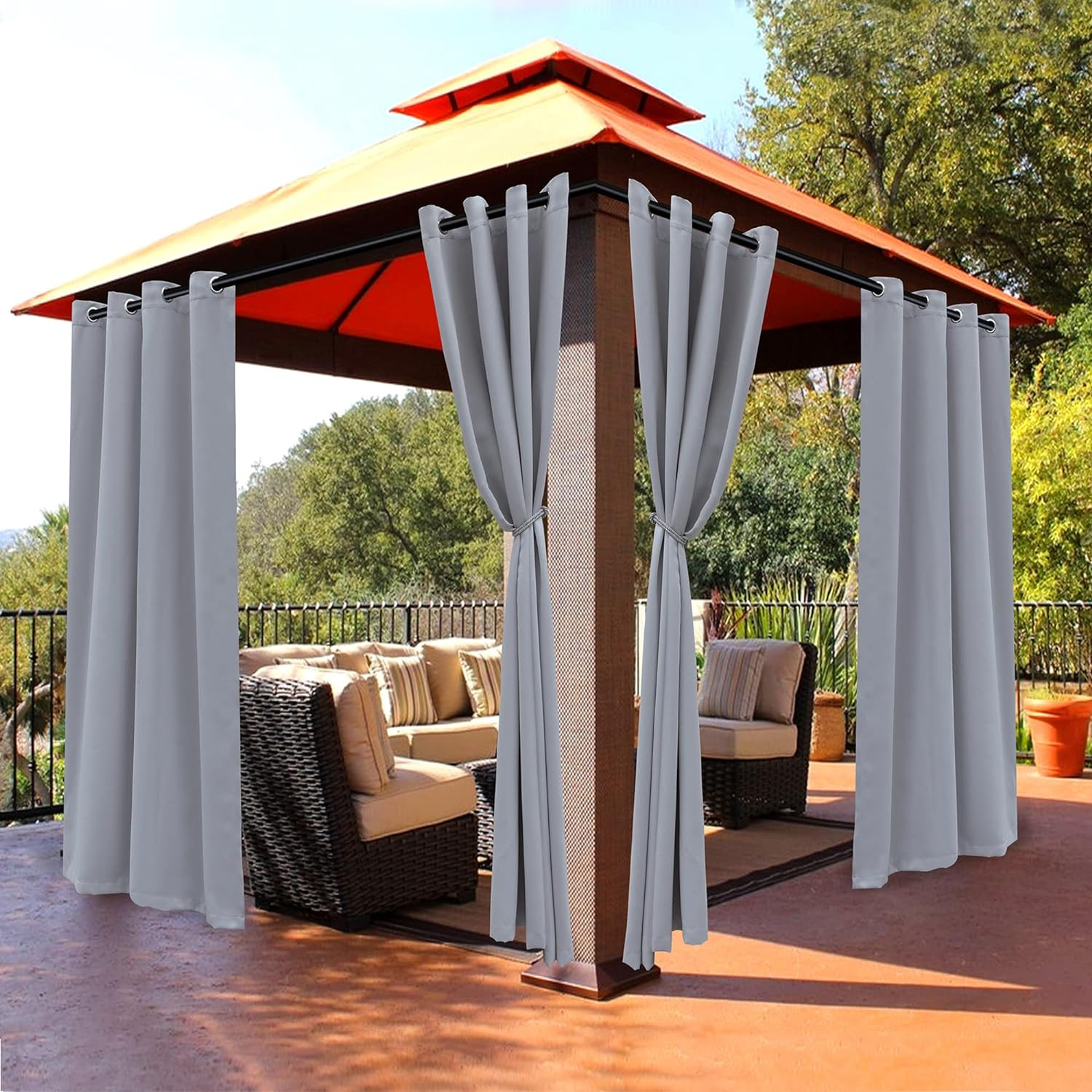 Outdoor Curtains for Patio Waterproof – Light Blocking Weather Resistant Privacy