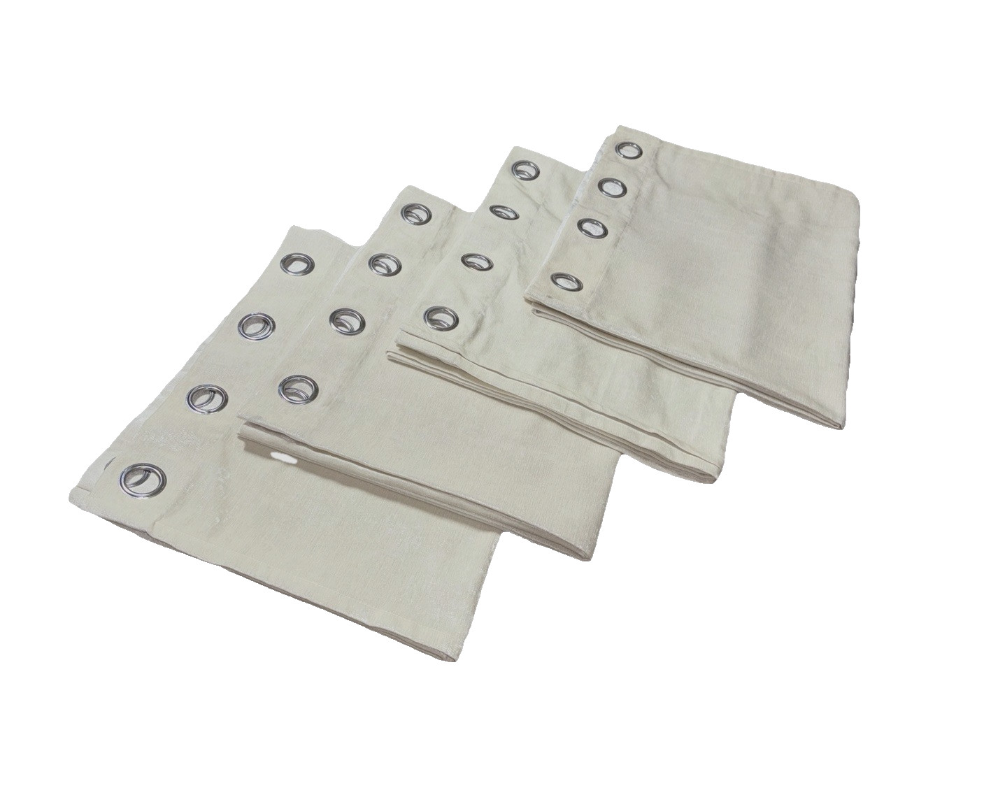 Set of 4 Ivory Chenille Curtains Panels Drapes Grommets Luxury Decor 86 Long
