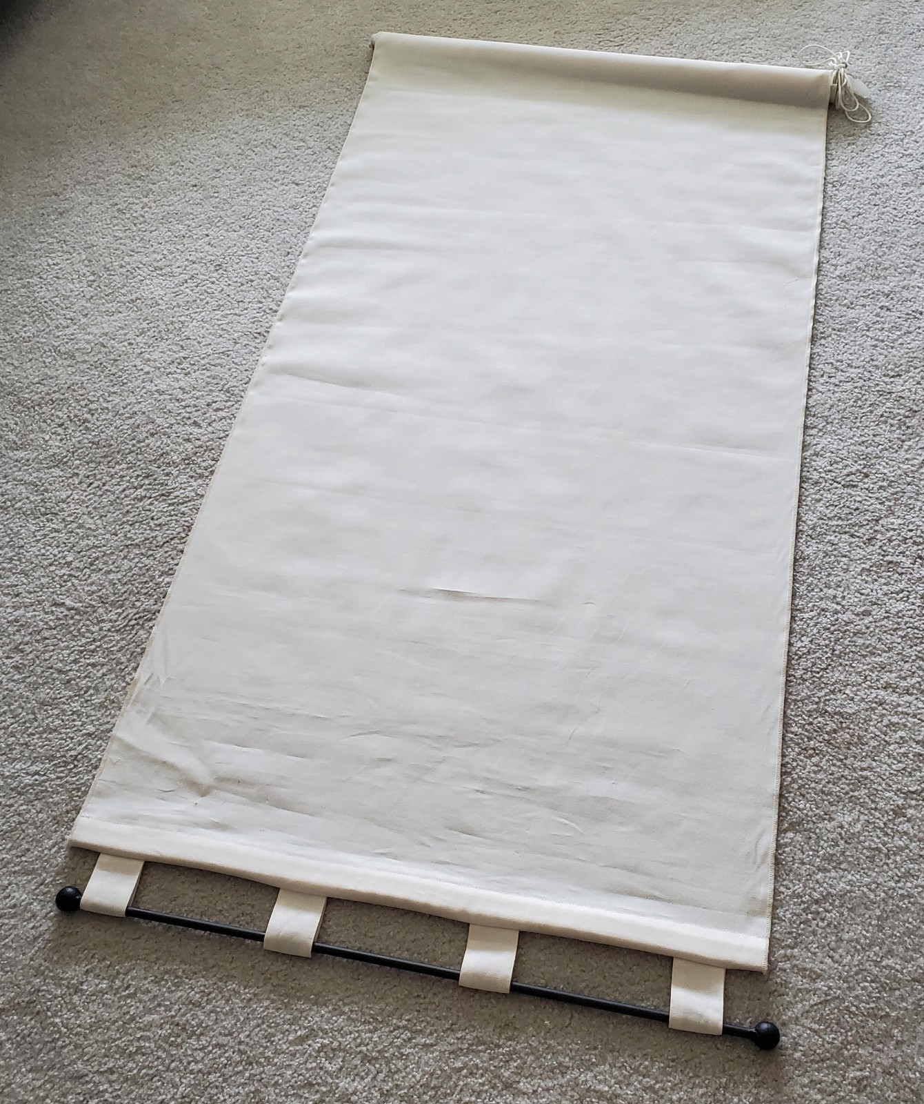 POTTERY BARN 100% COTTON CANVAS WINDOW SHADE-29″ x 72″-CREAM-MADE IN USA