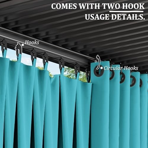 Universal Replacement Privacy Curtains for 12’×16′ Gazebo – Waterproof 4-Panels