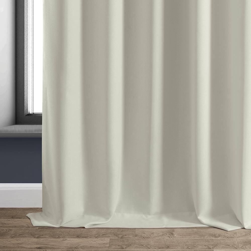 Signature off White Faux Linen Solid Curtain 50 In. W X 96 In. L – Rod Pocket Bl