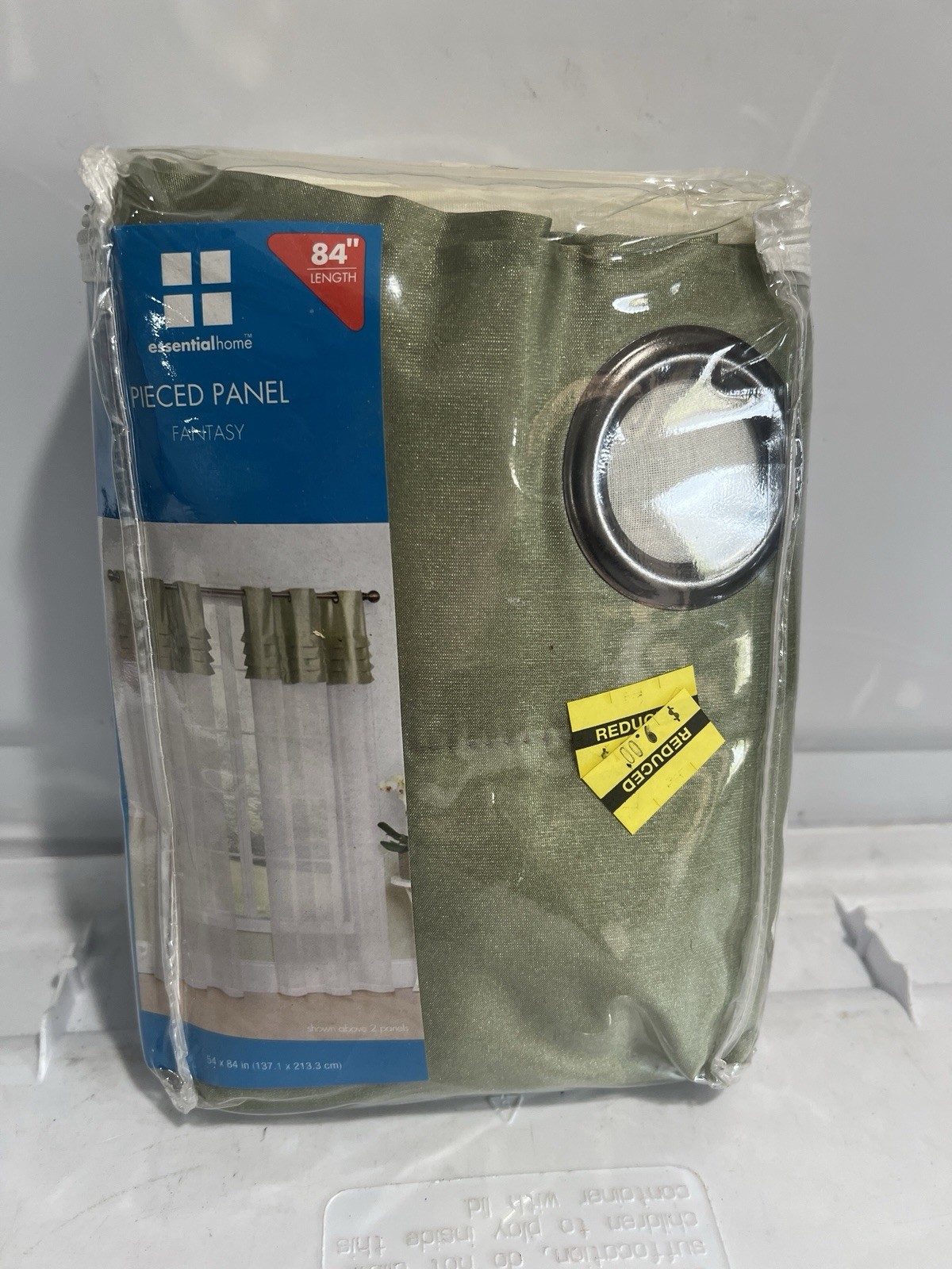 Essential Home Pieced Panel Fantasy Window Curtain Set – Sage 54×84″