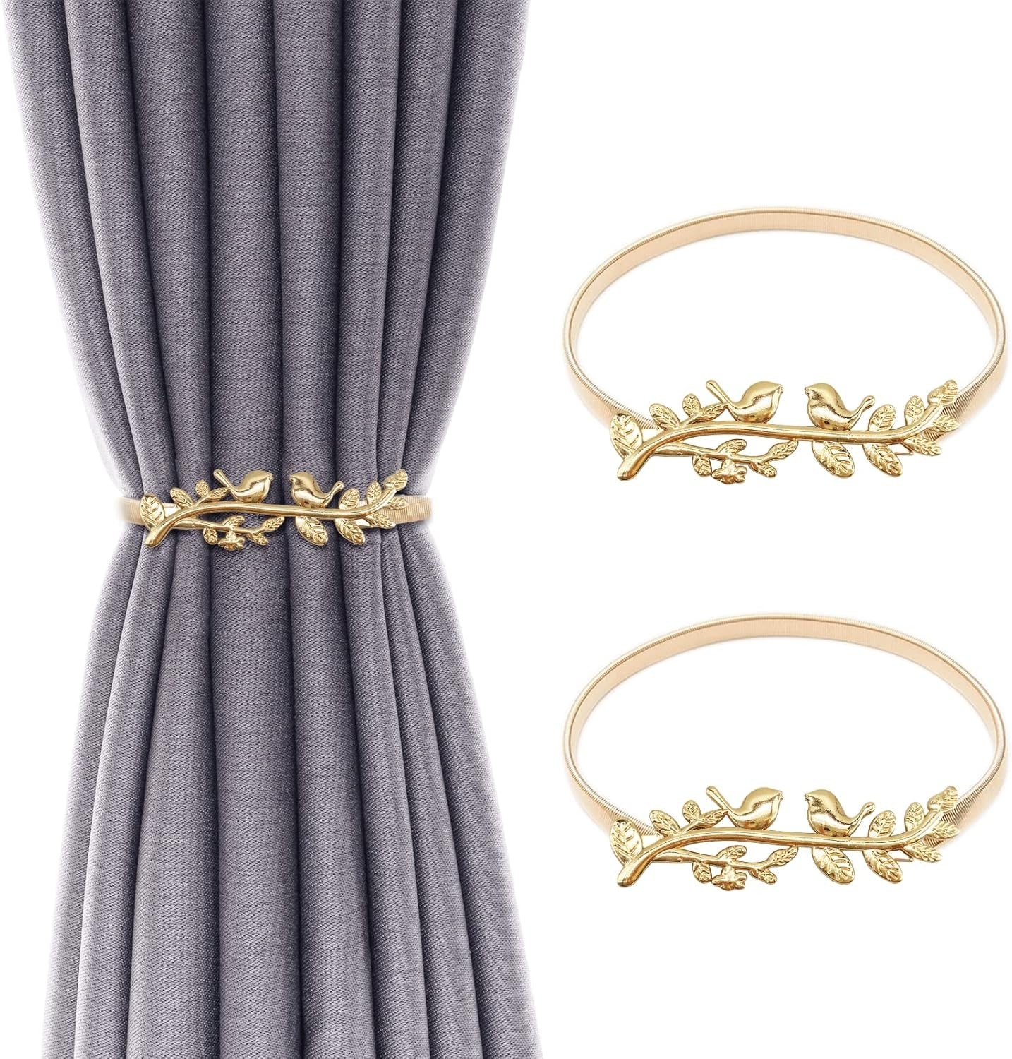 Elegant Gold Bird Curtain Tiebacks – Adjustable Aluminum Alloy Holdbacks for …