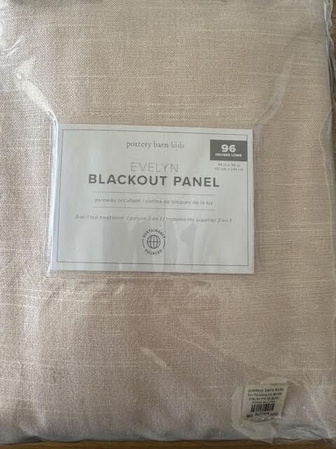 Pottery Barn Kids Evelyn Linen Blackout Drape 44×96″ Blush Pink ~One Panel~ NEW
