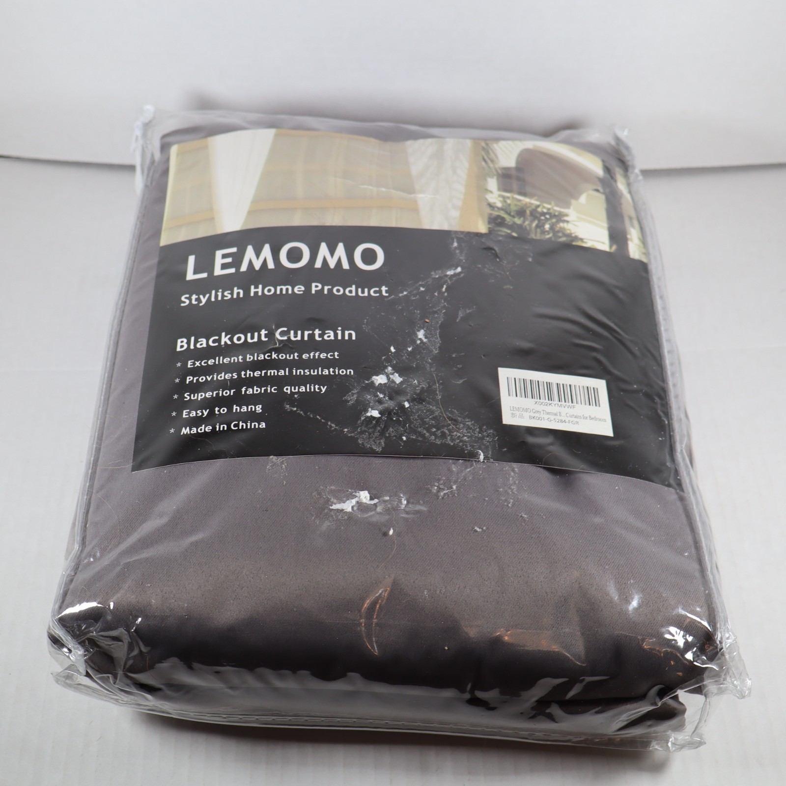 Lemomo Blackout Curtains Thermal Insulation 2 Panels -Grey