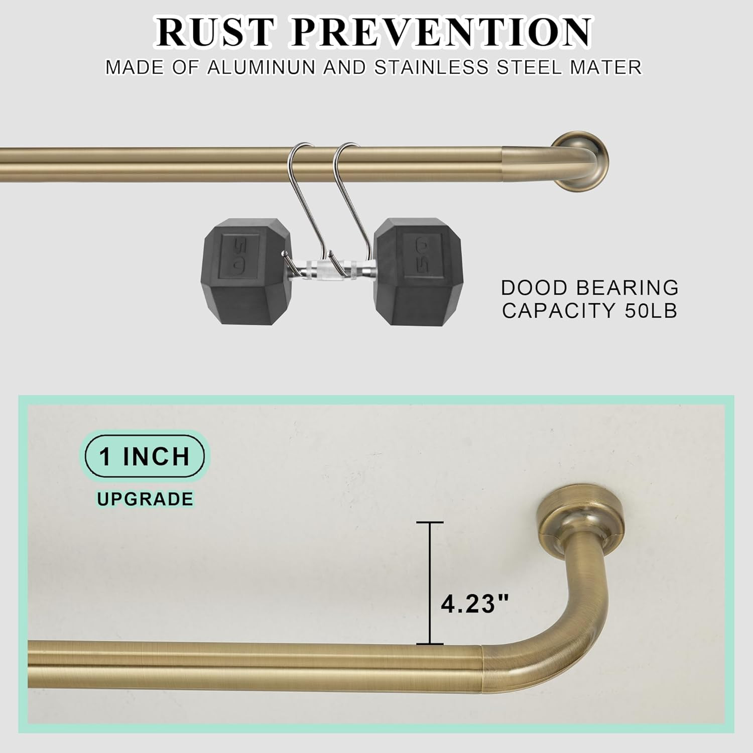 Antique Bronze Adjustable Curtain Rods 28-56″ with Finials – 2 Pack