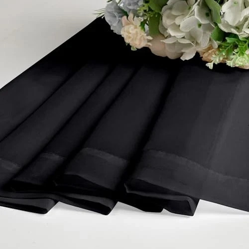 Sheer Valances for Windows 2 Pack, 42W x 14L 42″W x 14″L (Pack of 2) Black