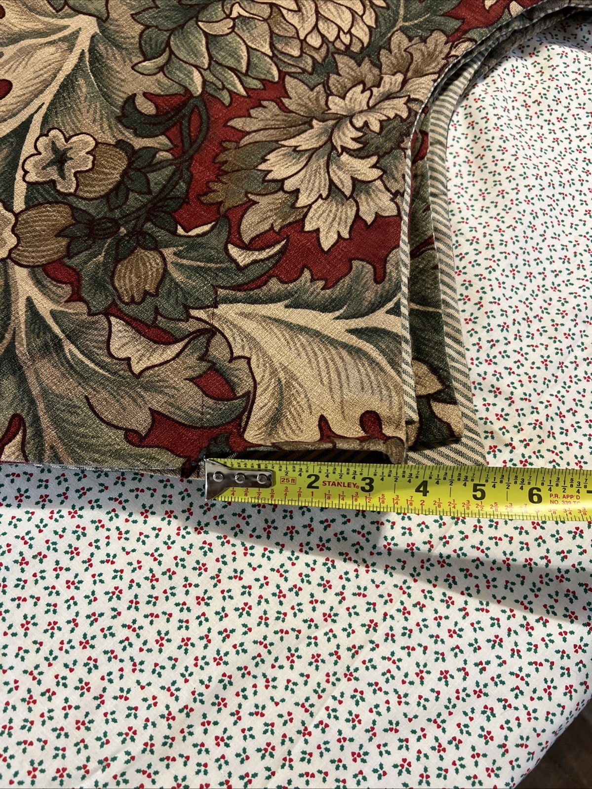 Vintage Custom Scalloped 130” Valances Set of 4 Floral Tapestry Lined w/ Fringe