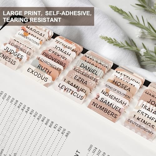 Laminated Bible Tabs for Women & Men – Large Print Study A-boho