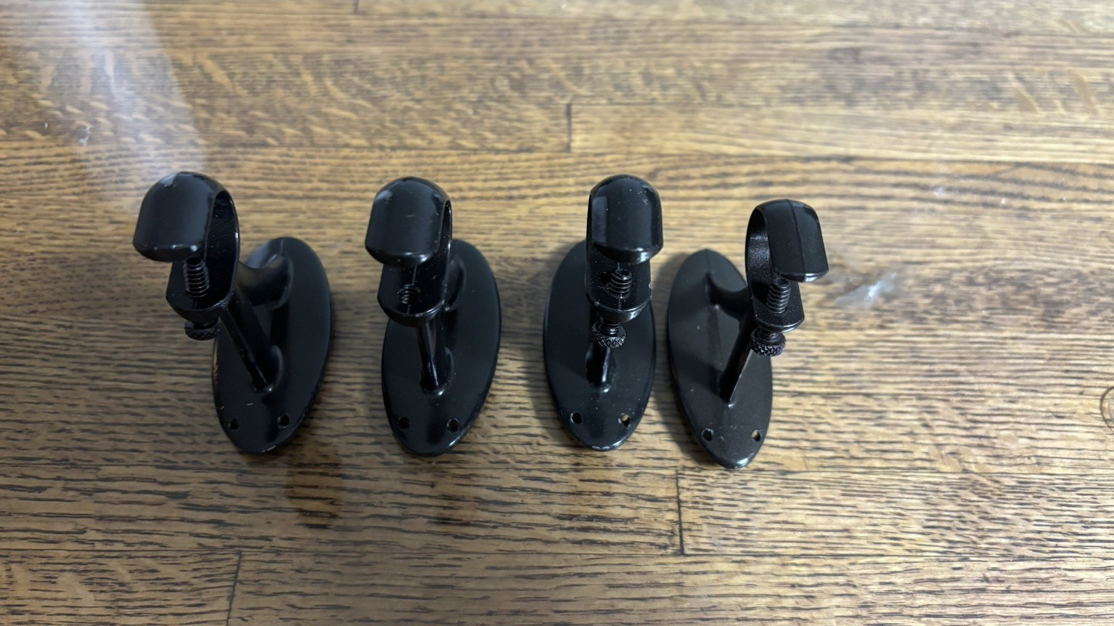 Set of Four Curtain Bracket Holders Antique Black with Screws
