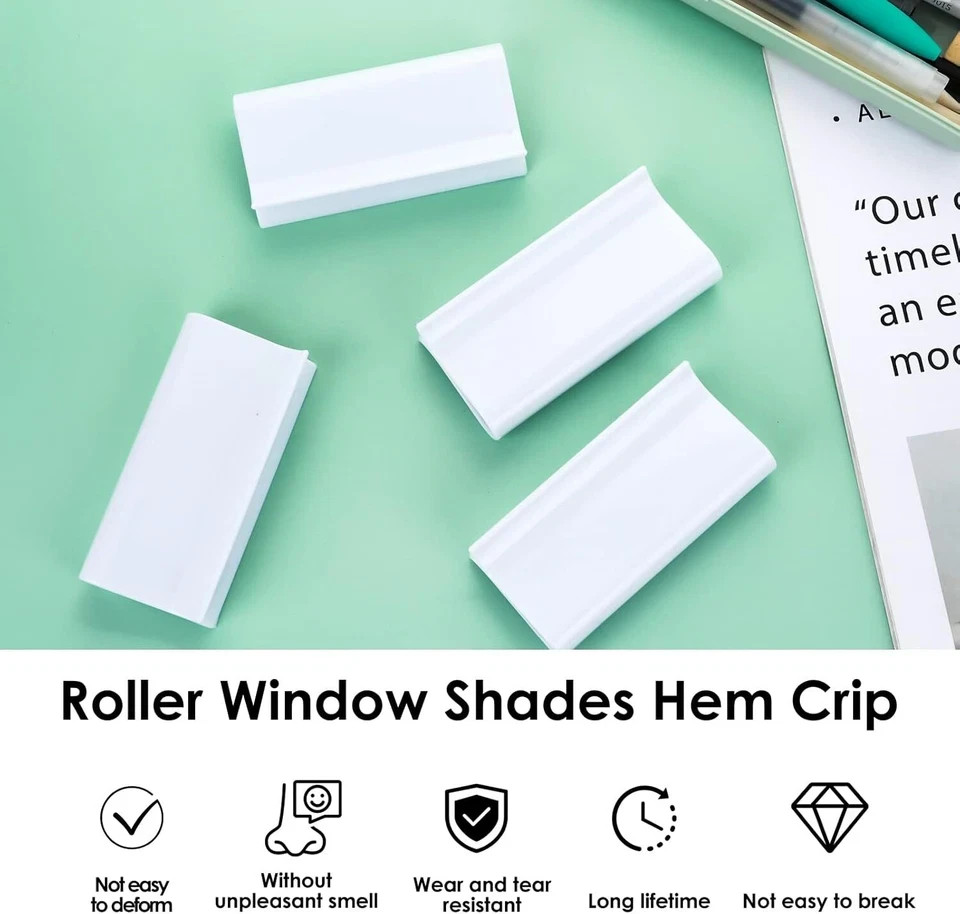 4 Pieces Roller Shade Pulls, Window Pulls Blinds Cordless White