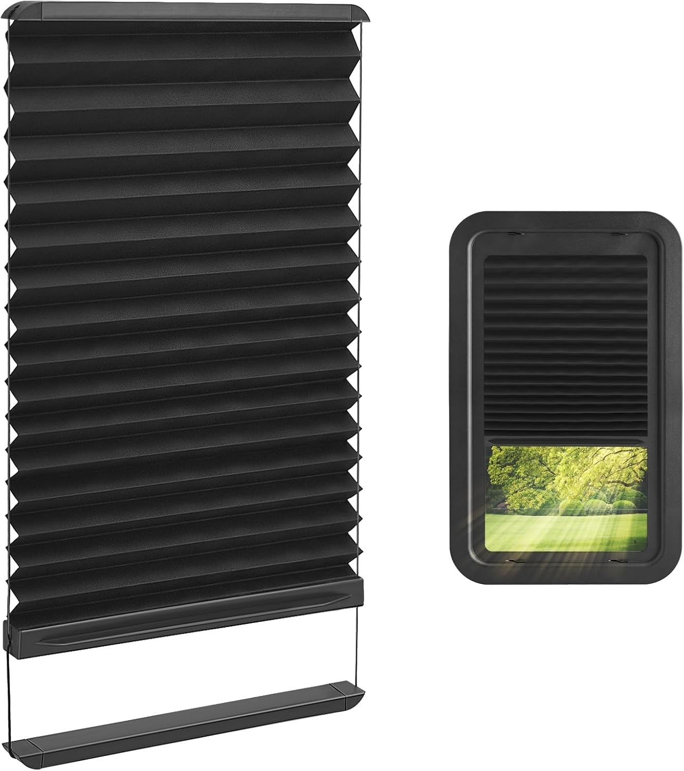 Thin Shade Ready RV Entry Door Window Lippert Prepped 12”x21” Pleated Blinds
