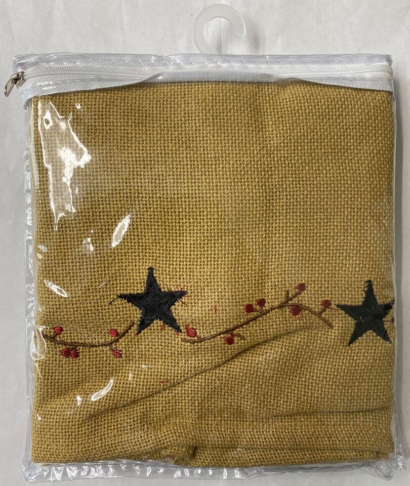 PD Burlap Star Lined Valance