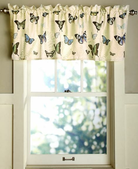 Butterflies Multi Variety Vivid Colorful Decorative Window Valances, 60 x 18-NEW