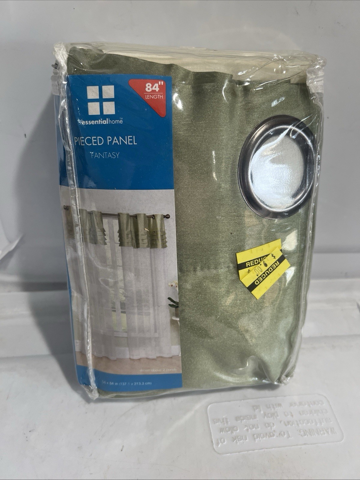 Essential Home Pieced Panel Fantasy Window Curtain Set – Sage 54×84″