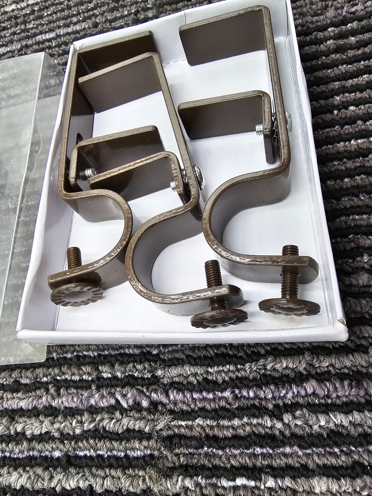 (QTY 6) Nono Bracket Outside Mounted Blinds Curtain Rod Bracket Attachment Brown