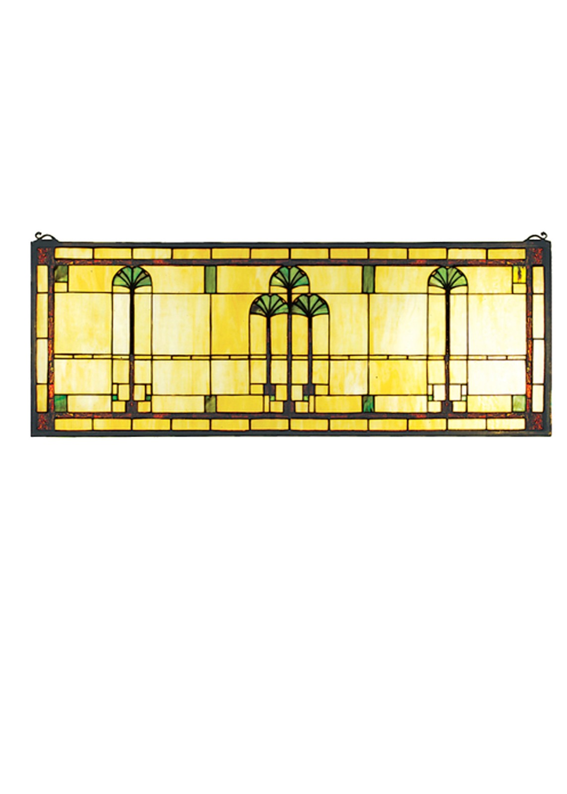 Meyda Tiffany 50825 Tiffany Stained Glass Rectangular Window Pane – Brass