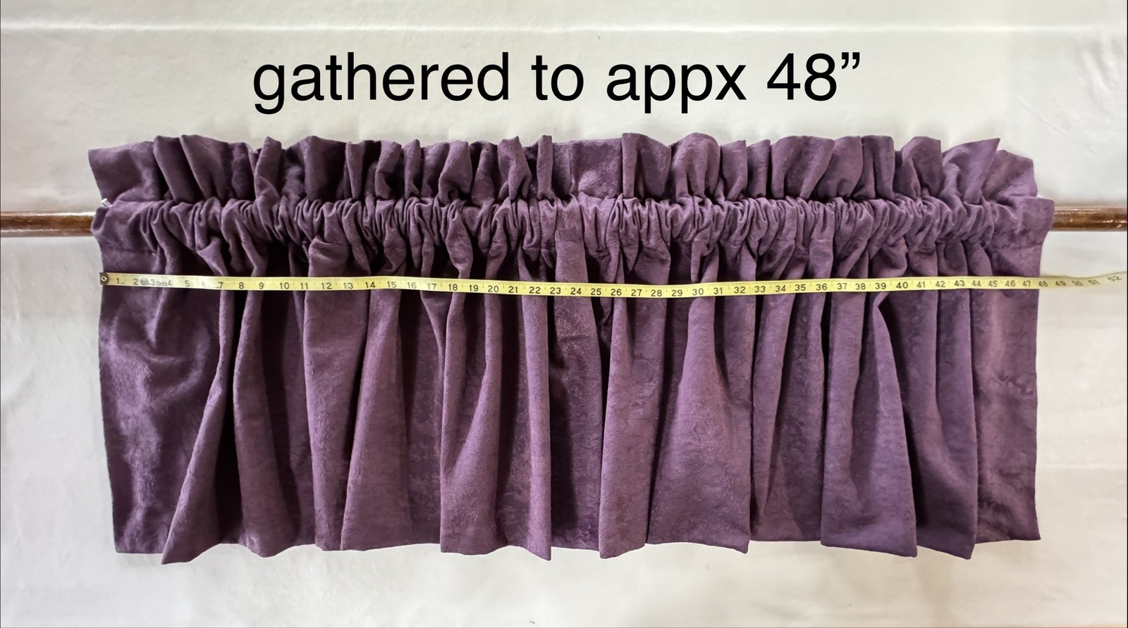 Amethyst Rose Jacquard Brocade Croscill Fabric Curtain Valance (2-pc 53”x22” ea)