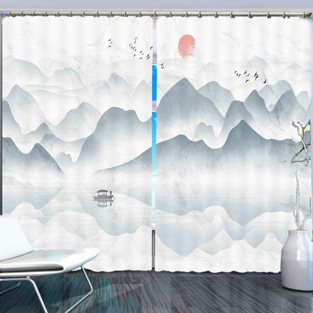Beautiful Sunrises Ships 3D Blockout Photo Print Curtain Fabric Curtains Window