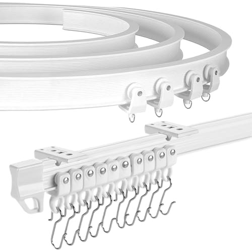 Flexible Curtain Track Ceiling Mount Cuttable 10 ft Curved, Trimmable 9.84 ft