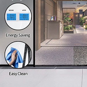 Transparent Reversible Left or Right Side Opening Insulated Door Curtain,