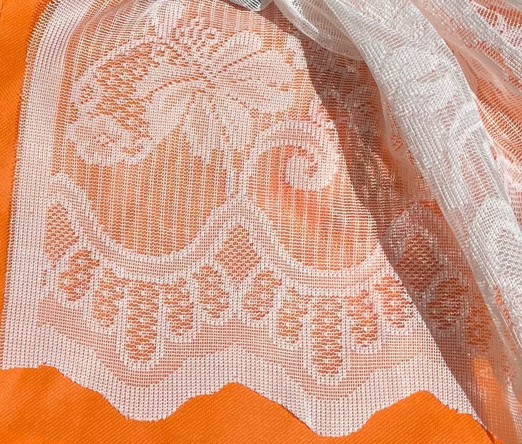 Daiso Japan 4-Pack Romantic Floral Lace Ascot Valance White 12 in. x 59 in