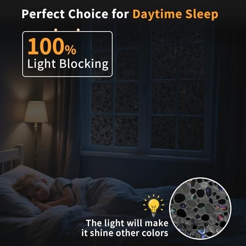 Total Blackout Window Film 17.5 x 78.7 Inch Pebble Pattern – Total Black