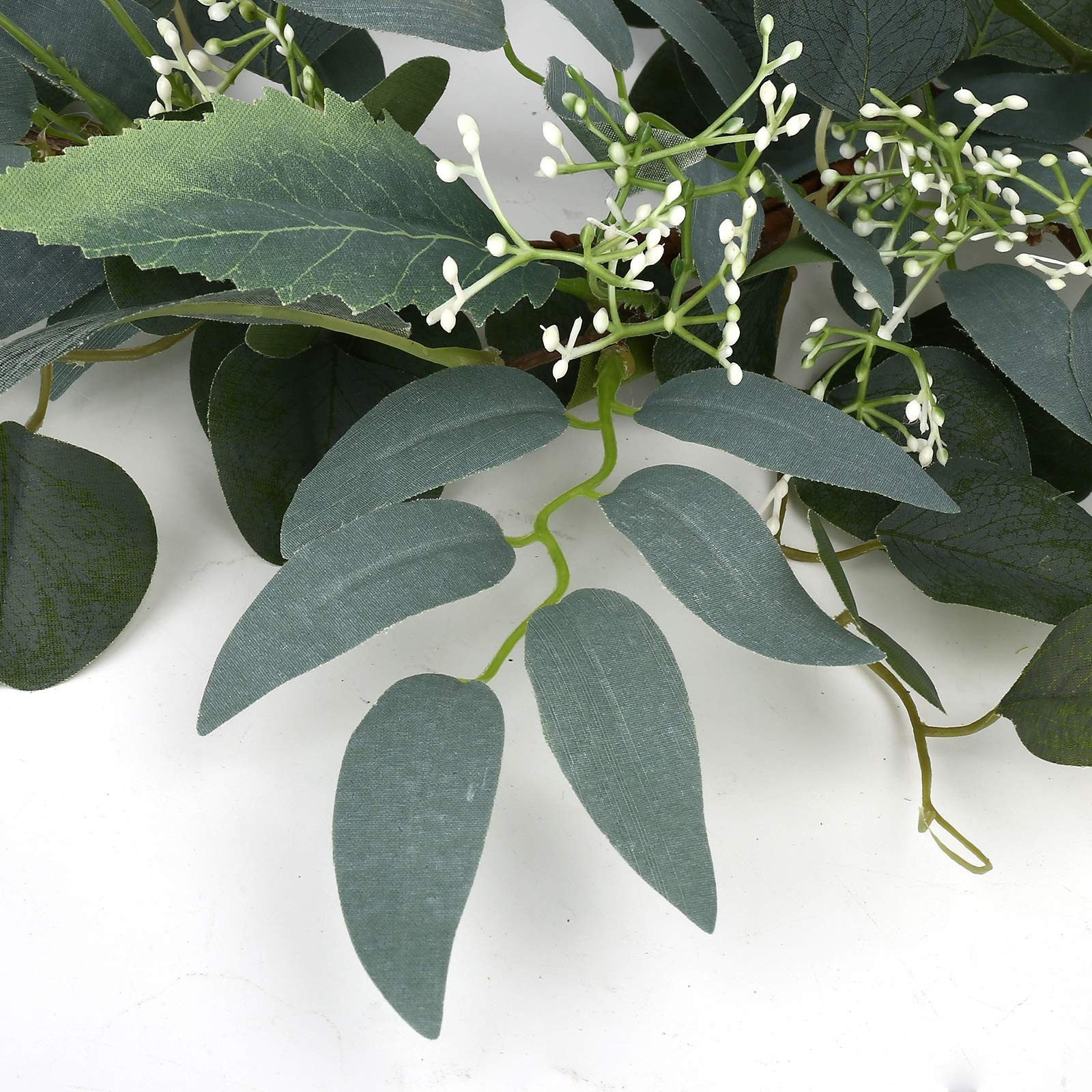 Artificial Green Eucalyptus Wreath,15 inches Greenery 15 Inch, Multicolor-a
