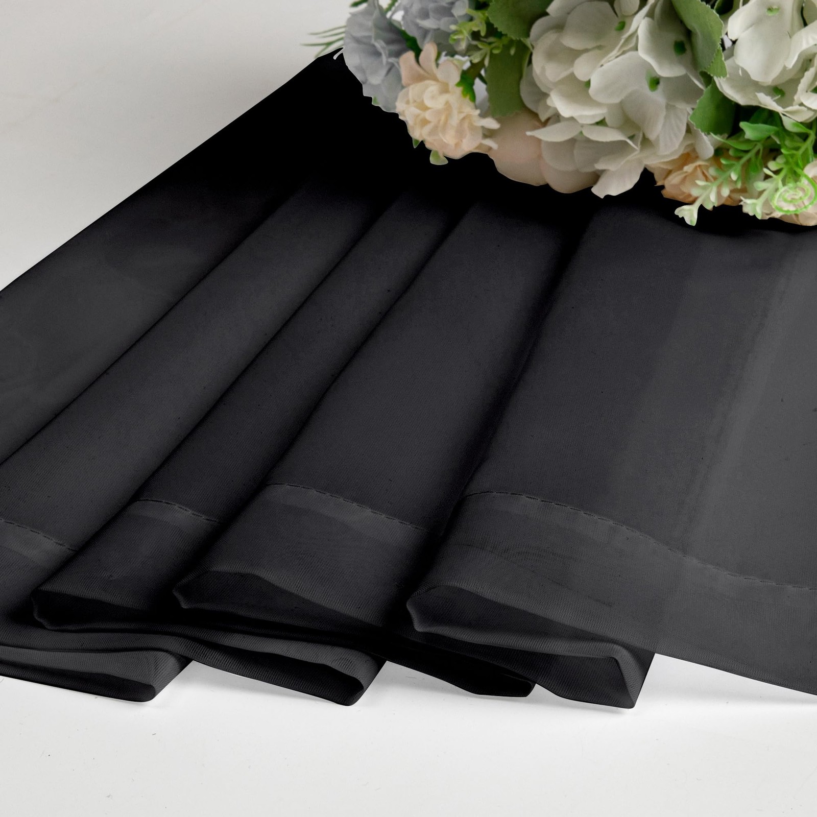 Black Sheer Curtains 84 Inches Long 2 Panels, Solid Voile Light Filtering Air…
