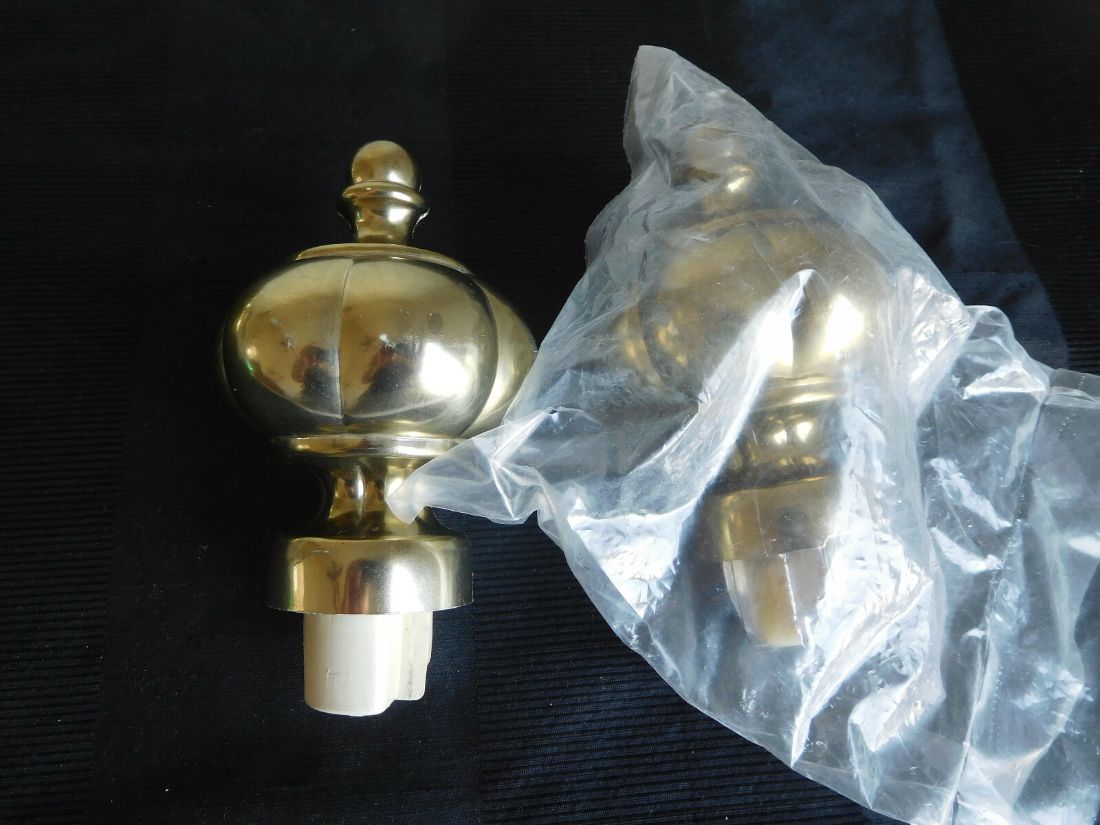 CHOICE drapery traverse rod FINIALS 1 3/8″ rod Kirsch Chateau Asian round vtg