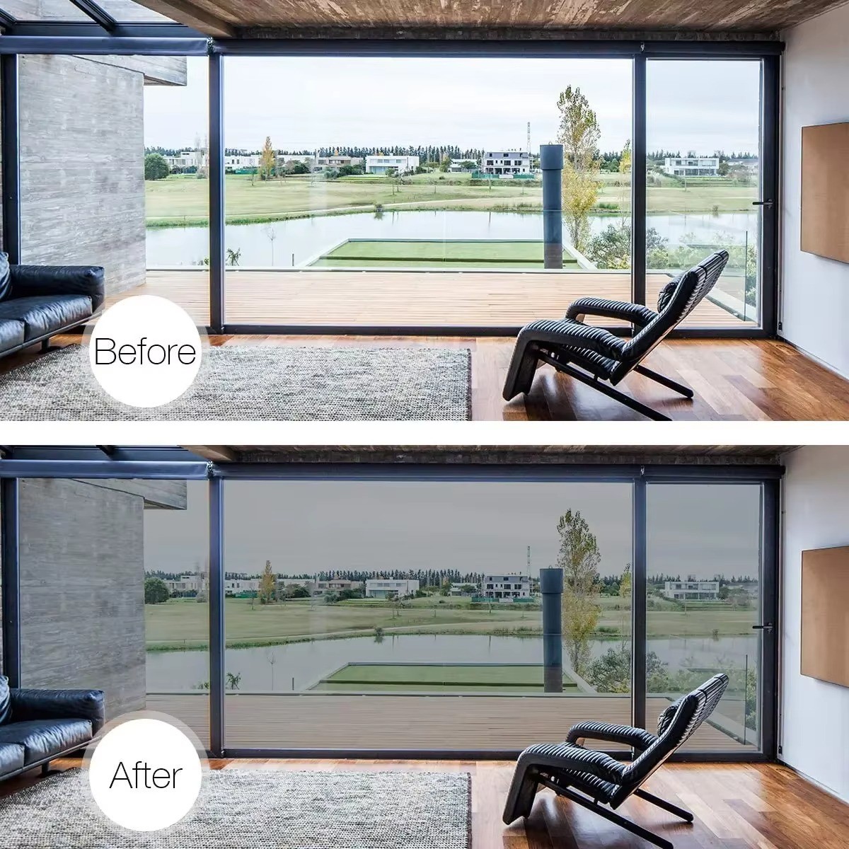 Privacy Window Film One Way Mirror Reflective Glass Tint UV Heat Control Static