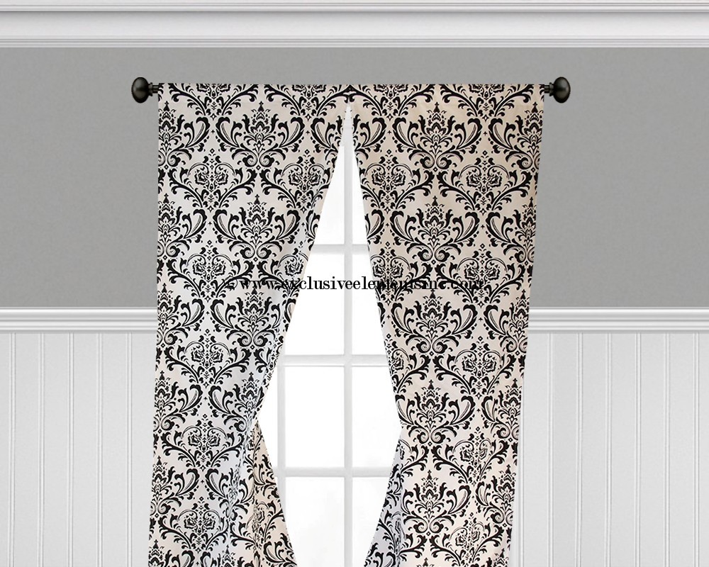 Black and White Curtain Panels Window Treatments Drapes Modern Curtains Decor