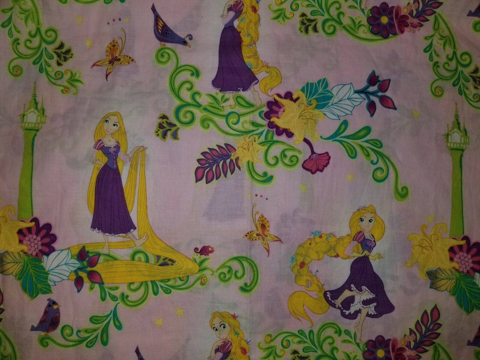 LINED WINDOW VALANCE CURTAIN 42 X 12 DISNEY RAPUNZEL TANGLED TOWER PRINCESS PINK