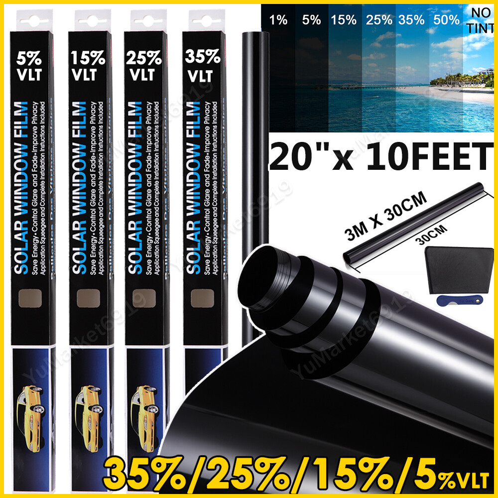 5% 15% 25% 35% VLT Uncut 50*300/600 Roll Window Tint Film Car Home Office Glass