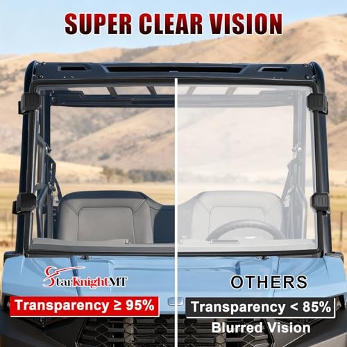 Front Windshield Compatible with Polaris Ranger SP 570 2022-2026, Midsize 570