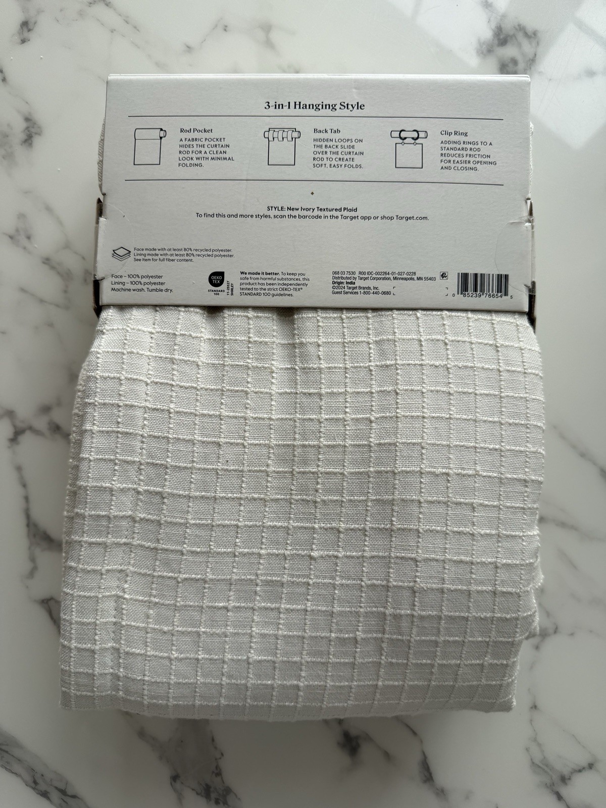 Threshold Blackout Curtain, Max Privacy And Darkness, 50 In X 84 In NWT Cream