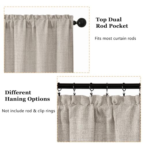Valances for Windows 1 Pcs, Light Filtering 60″W x 14″L (Pack of 1) Linen