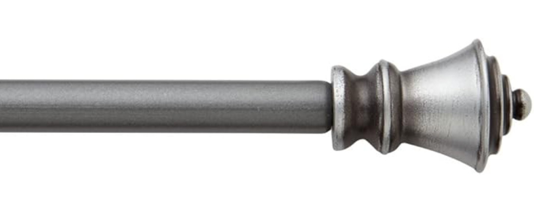 Brand New Bali Blinds 1/2″ Traditional Urn Petite Cafe Curtain Rod 22-40″ Pewter