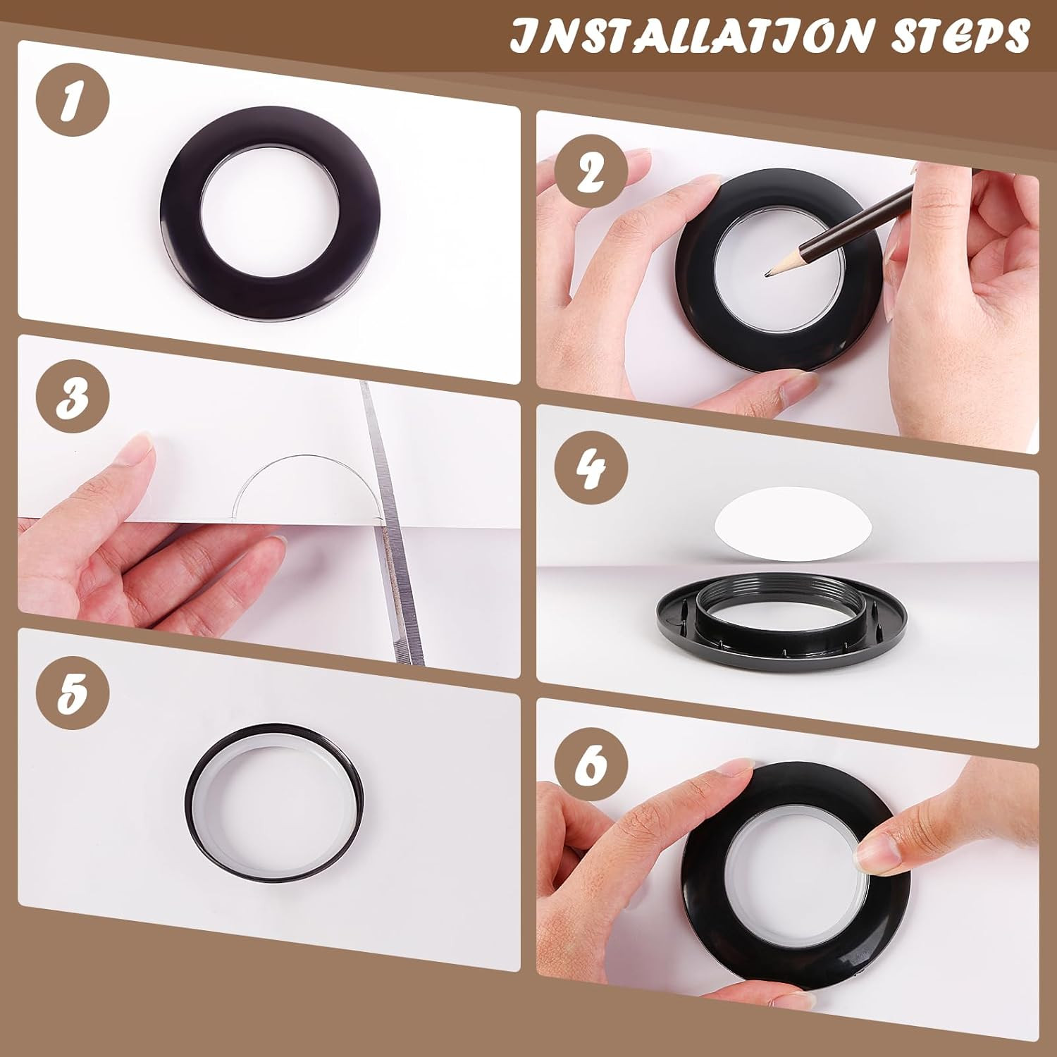 16PCS Curtain Grommets Curtain Eyelet Rings round Plastic Rings Inner Diameter 1