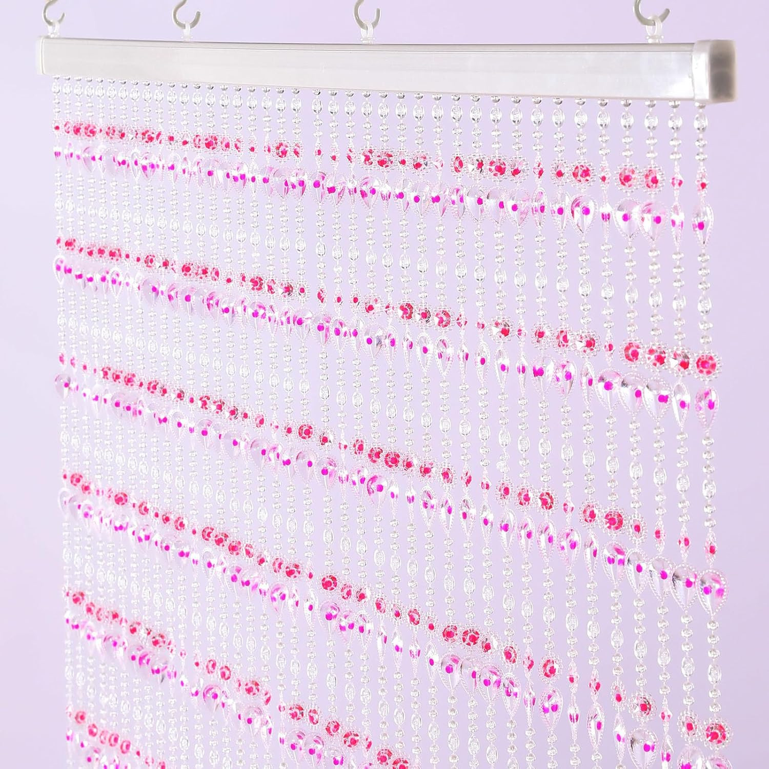 Violet Beaded Curtain Panel for Doorway, Window, or Room Divider – 36×72 Inch