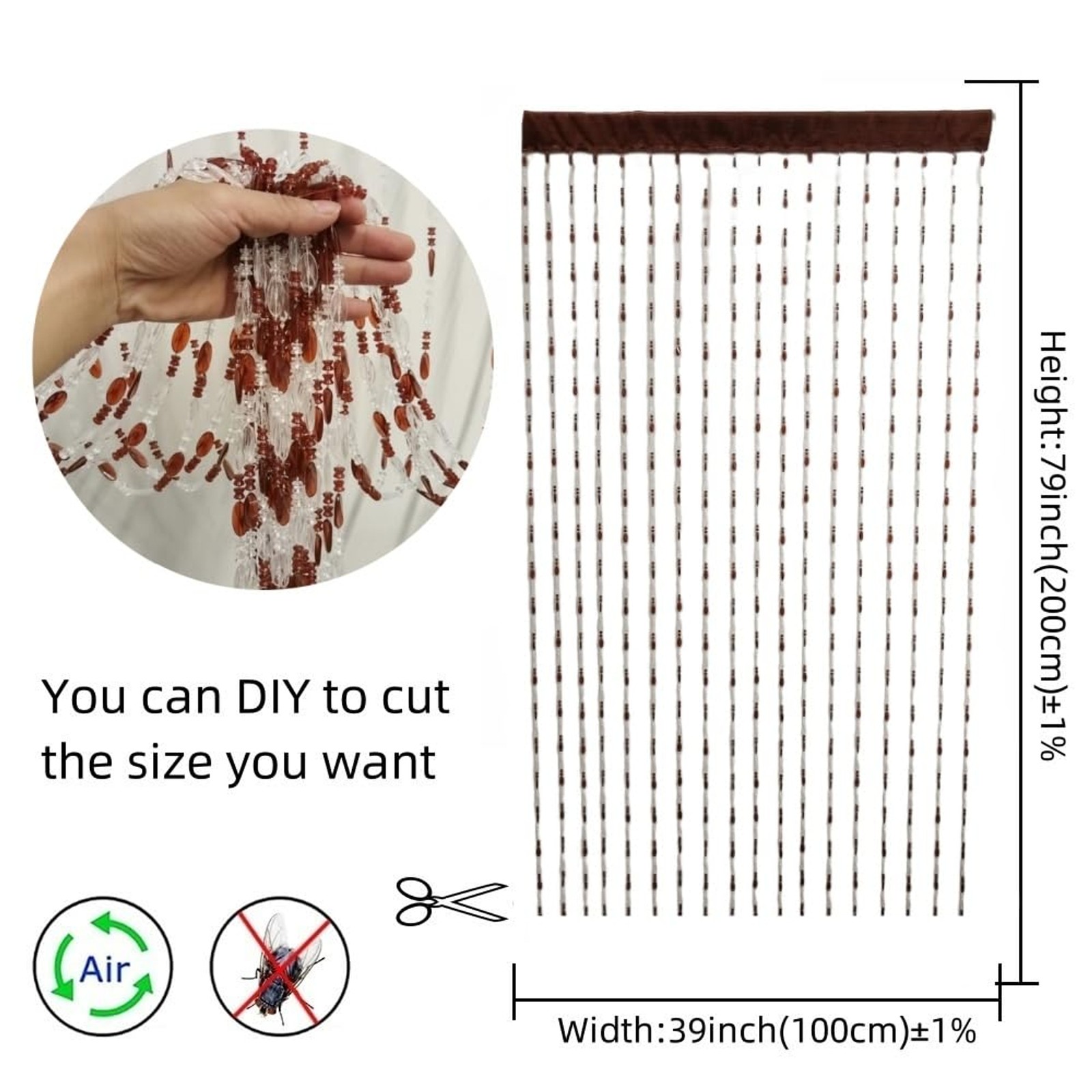 Beaded Curtain Doorways Acrylic Hanging Door Beads String Curtains Tassel Room D
