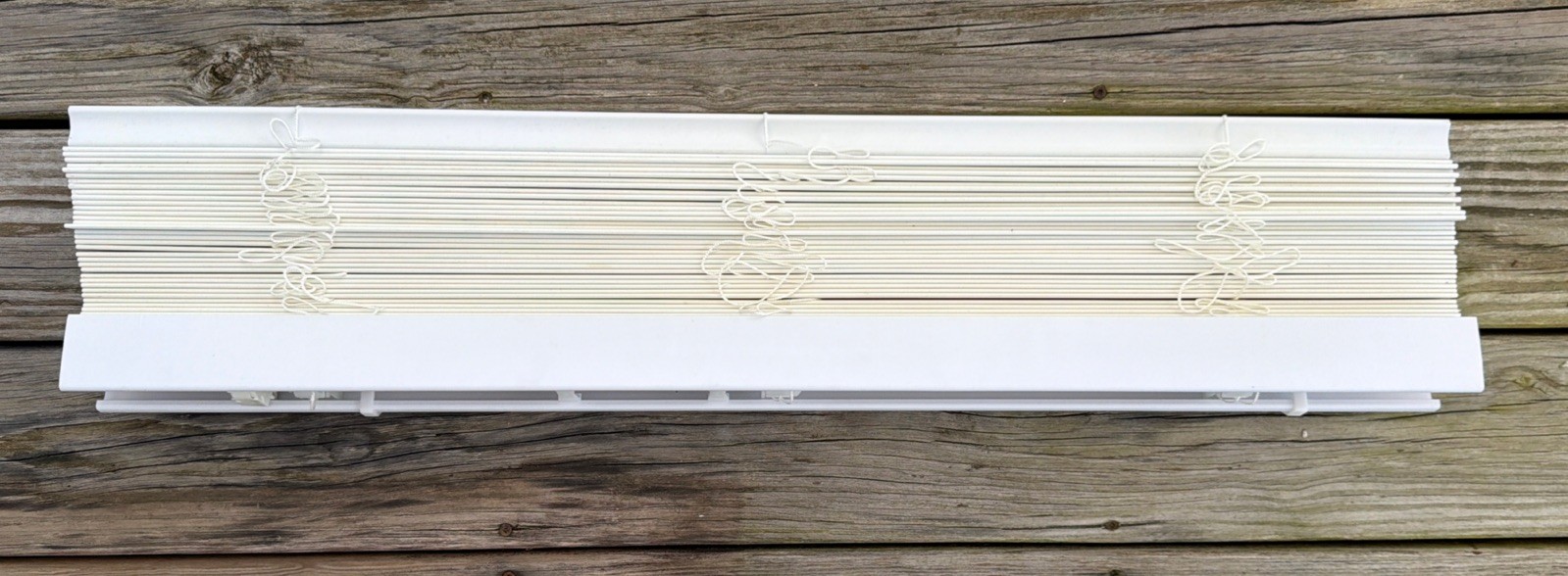 Nien Made Enterprise Cordless 2” White Faux Wood Slat Blinds 61” H X 33 & 1/2” W