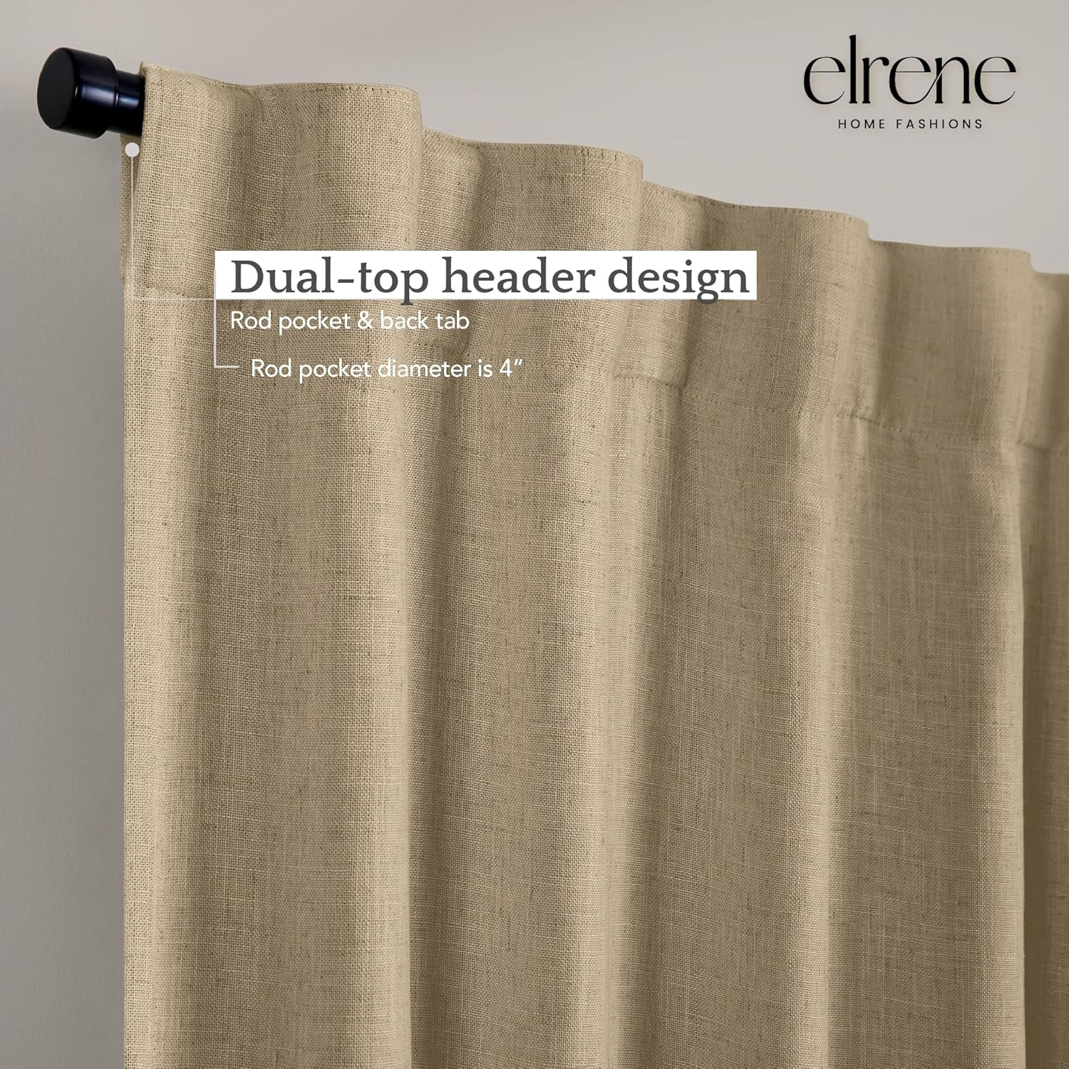 Home Fashions Harrow Solid Texture Blackout Window Curtain, Living Room and Bedr
