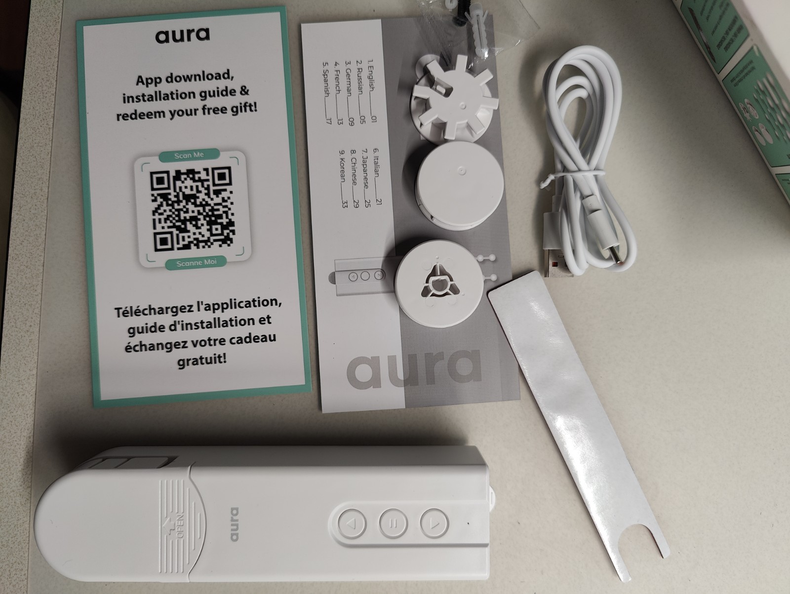 Aura Roller Smart Shade Driver Automate Existing Blinds Works with Beaded Chains