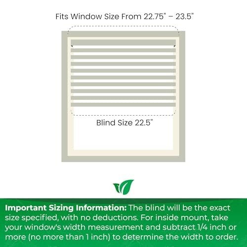 Room Darkening Vinyl Mini Blinds Cordless 1 Inch Slat 22.5 x 48 White Inside