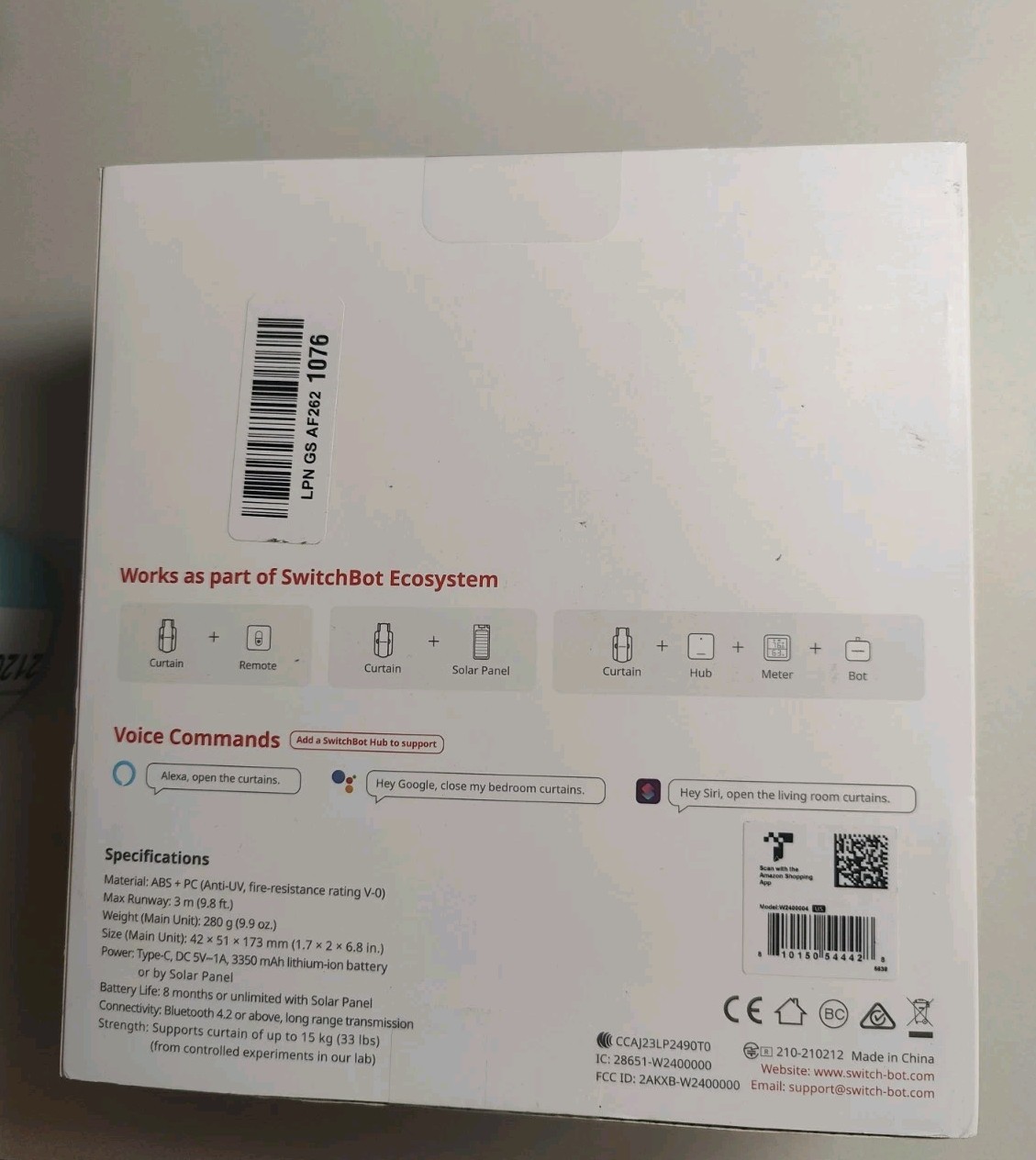 (2 Pack) SwitchBot 2025 Automatic Curtain Opener 3 Rod, Bluetooth Remote Control