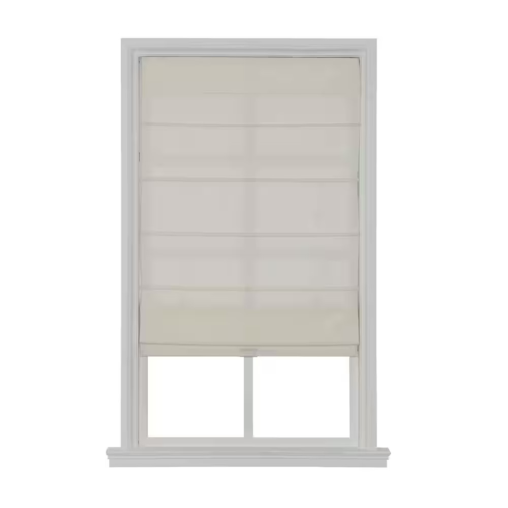 Cordless Light Filtering Fabric Roman Shade 31X64 Ivory