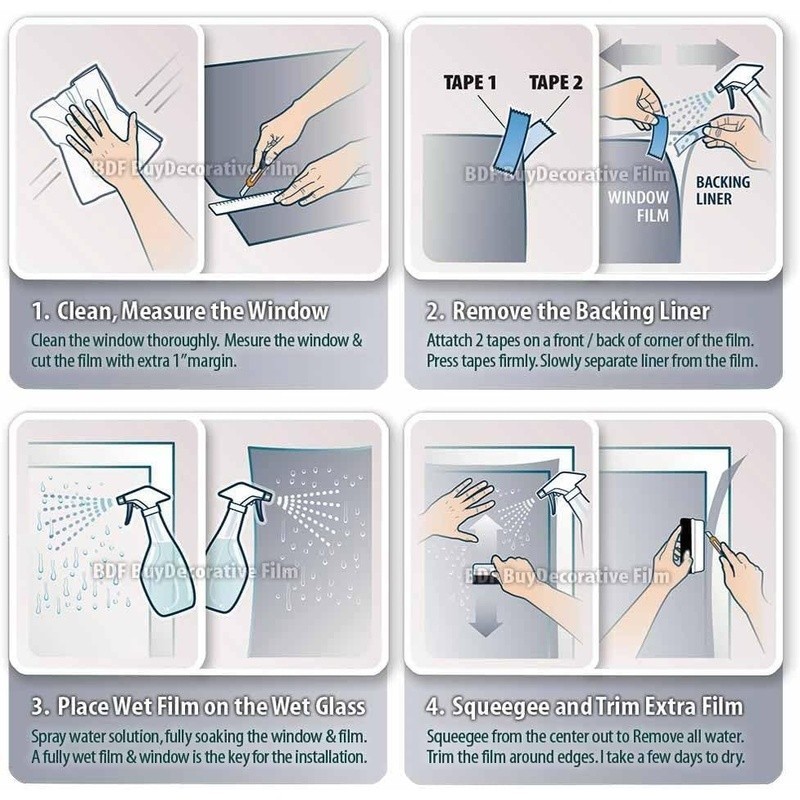 Transparent Window Film UV Protection Heat Rejection Easy Install Tools New