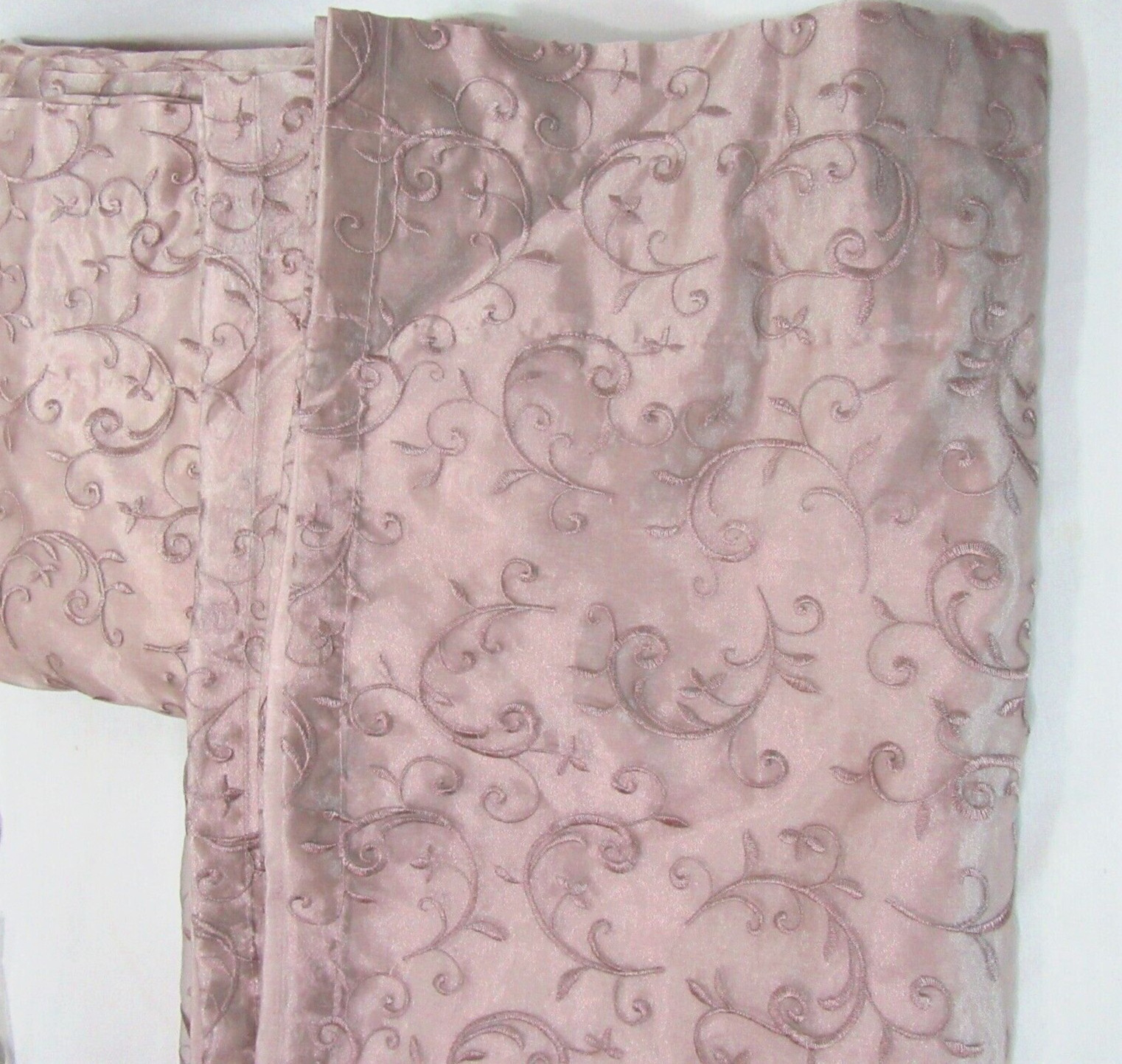 Chris Madden Bethany Embroidered Lace Lined 2pc 100 x 96 Drapery Panel Set
