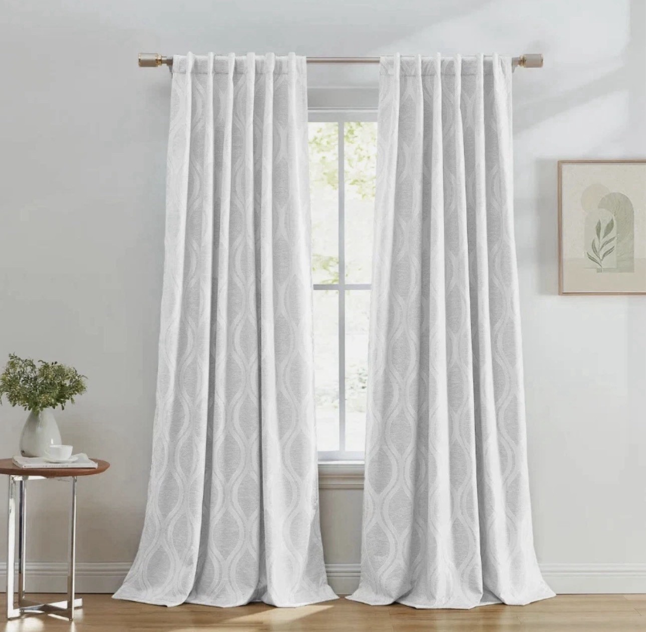 Sun Zero Lichtenberg Blackout Curtains Cream Color 52″ x 84″ (2pairs-104 x 84in)